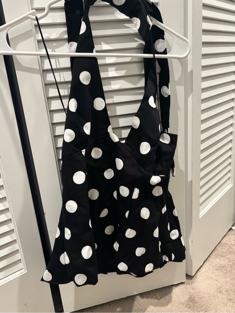 Black & White Polka Dot halter